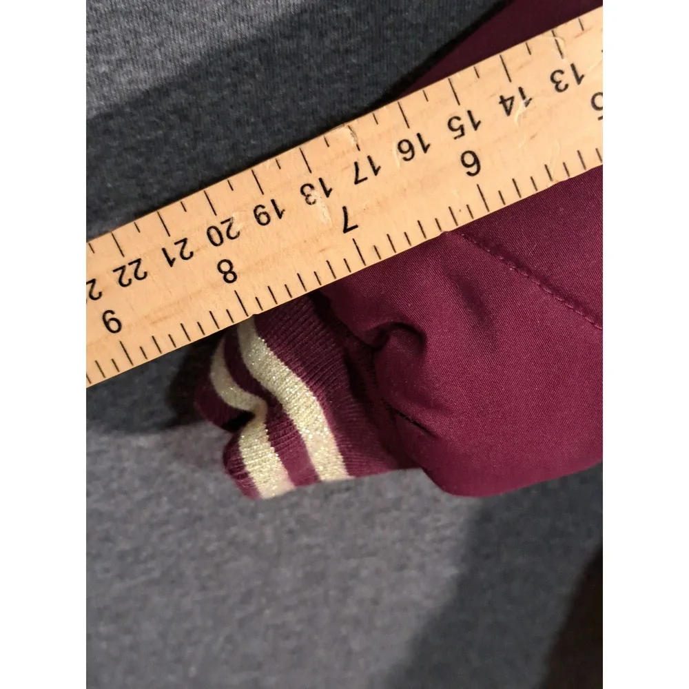 OshKosh Bgosh Toddler Girls Burgundy Quilted Puffer Jacket Leopard Hood 12M